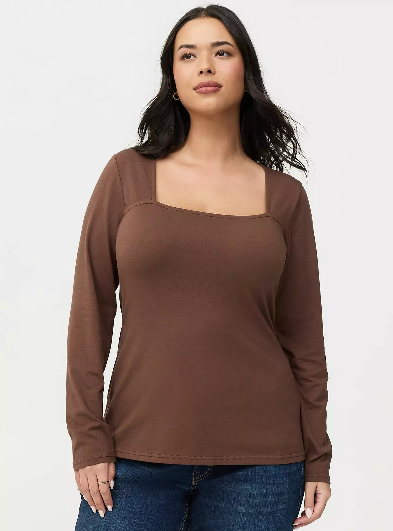 Smoothing Cotton Square Neck Top | Torrid (US & Canada)