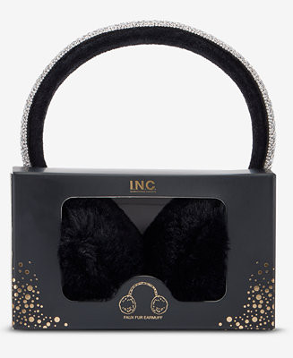 I.N.C. International Concepts Crystal Band Faux Fur Earmuff, Macy's Exclusive - Macy's | Macy's