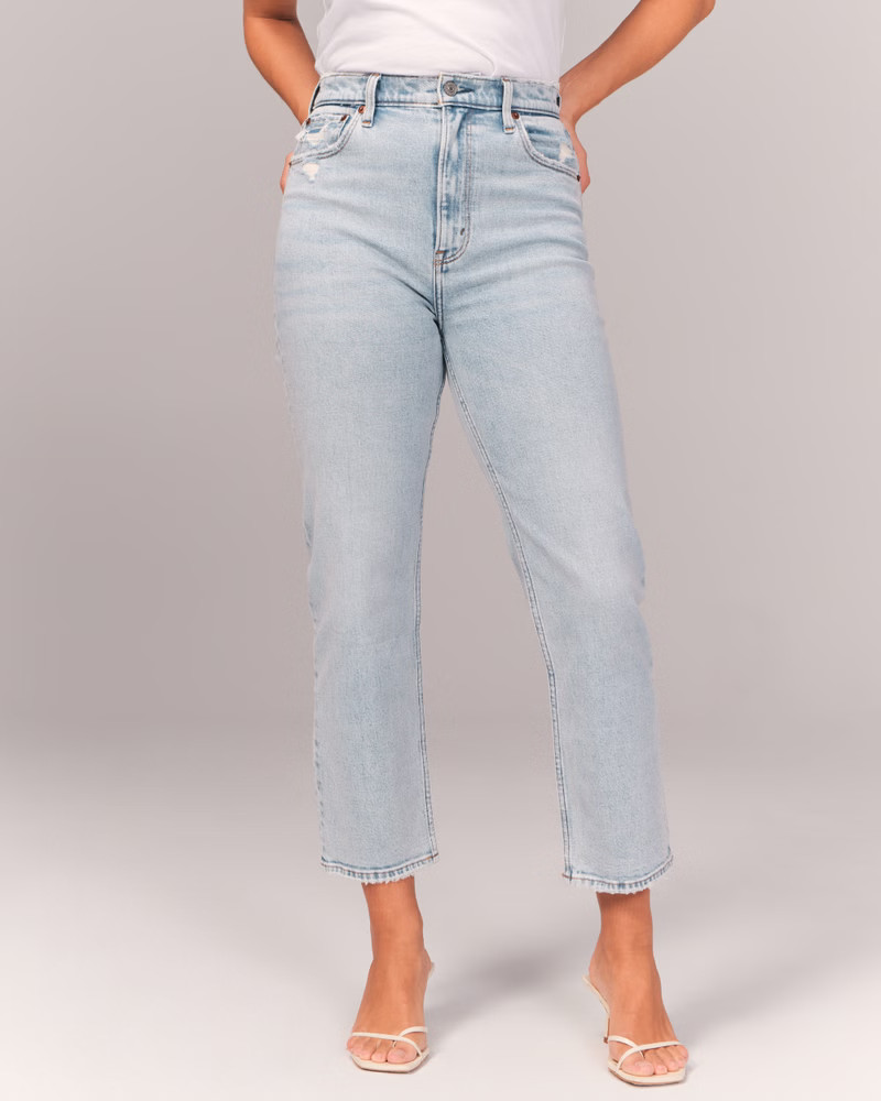 Ultra High Rise Ankle Straight Jeans | Abercrombie & Fitch (US)