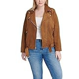 Levi's Ladies Outerwear Women's Plus Size Faux Suede Motorcycle Jacket, tan, 1X | Amazon (US)