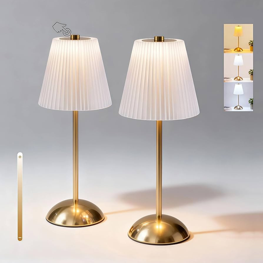 2-Pack Cordless Rechargeable Table Lamps, 3CCT & Stepless Dimming, Battery Operated Table Lamp wi... | Amazon (US)