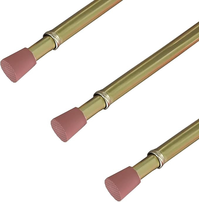 Curtain Rod Adjustable Length, Spring Tension Curtain Rods for Kitchen, Bathroom,Window, (Brass -... | Amazon (US)