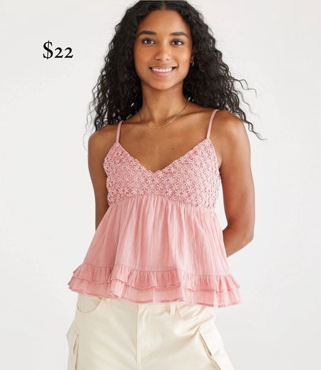 $22 Aeropostale Floral Ruffled Babydoll Tank / summer top / vacation outfit / country concert outfit / spring outfit 

#LTKFestival