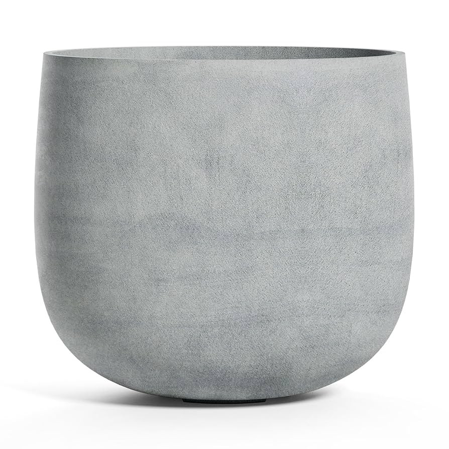 Mondo Large Planter – Concrete Stone Finish – Fiberglass Indoor/Outdoor and Weather-Resistant... | Amazon (US)