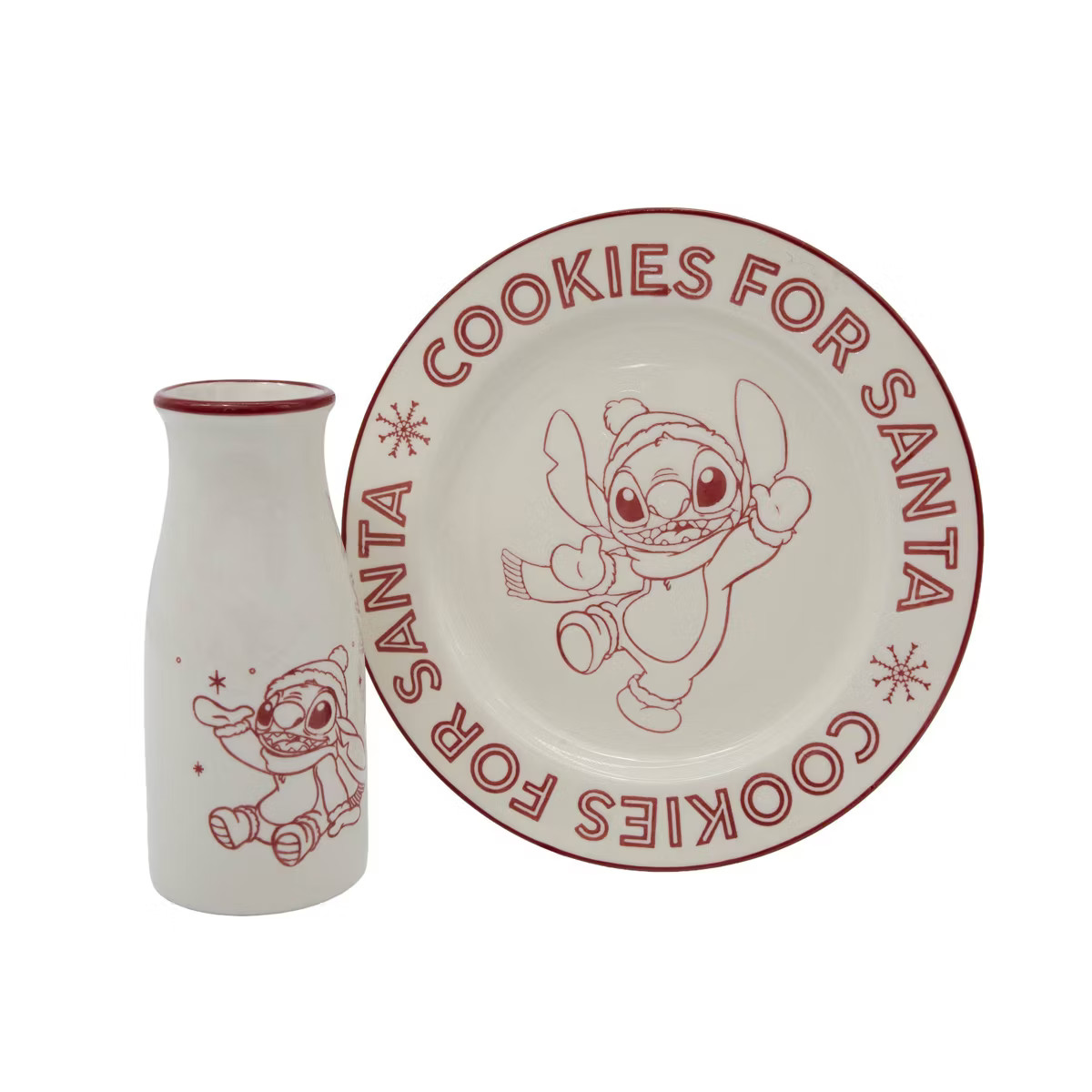 Disney 10" Mickey Mouse Cookie Santa 2 Dessert Plate Red/White | Target