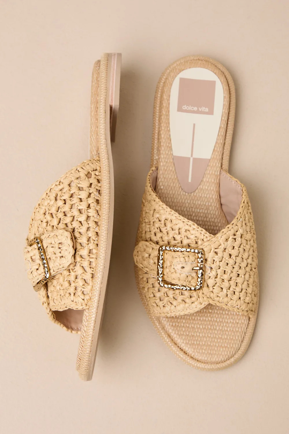 Alonzo Natural Raffia Buckle Slide Sandals | Lulus