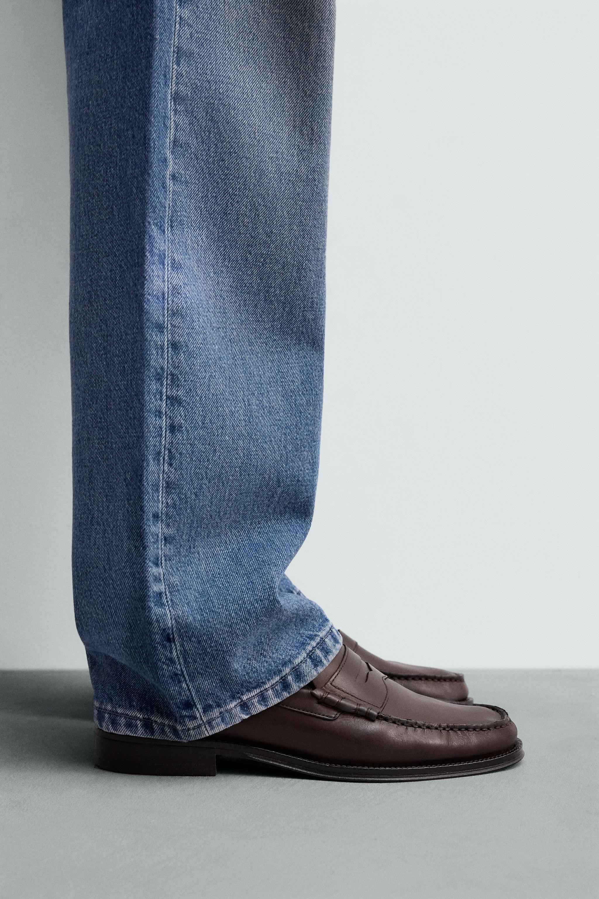 LEATHER PENNY LOAFERS | Zara UK