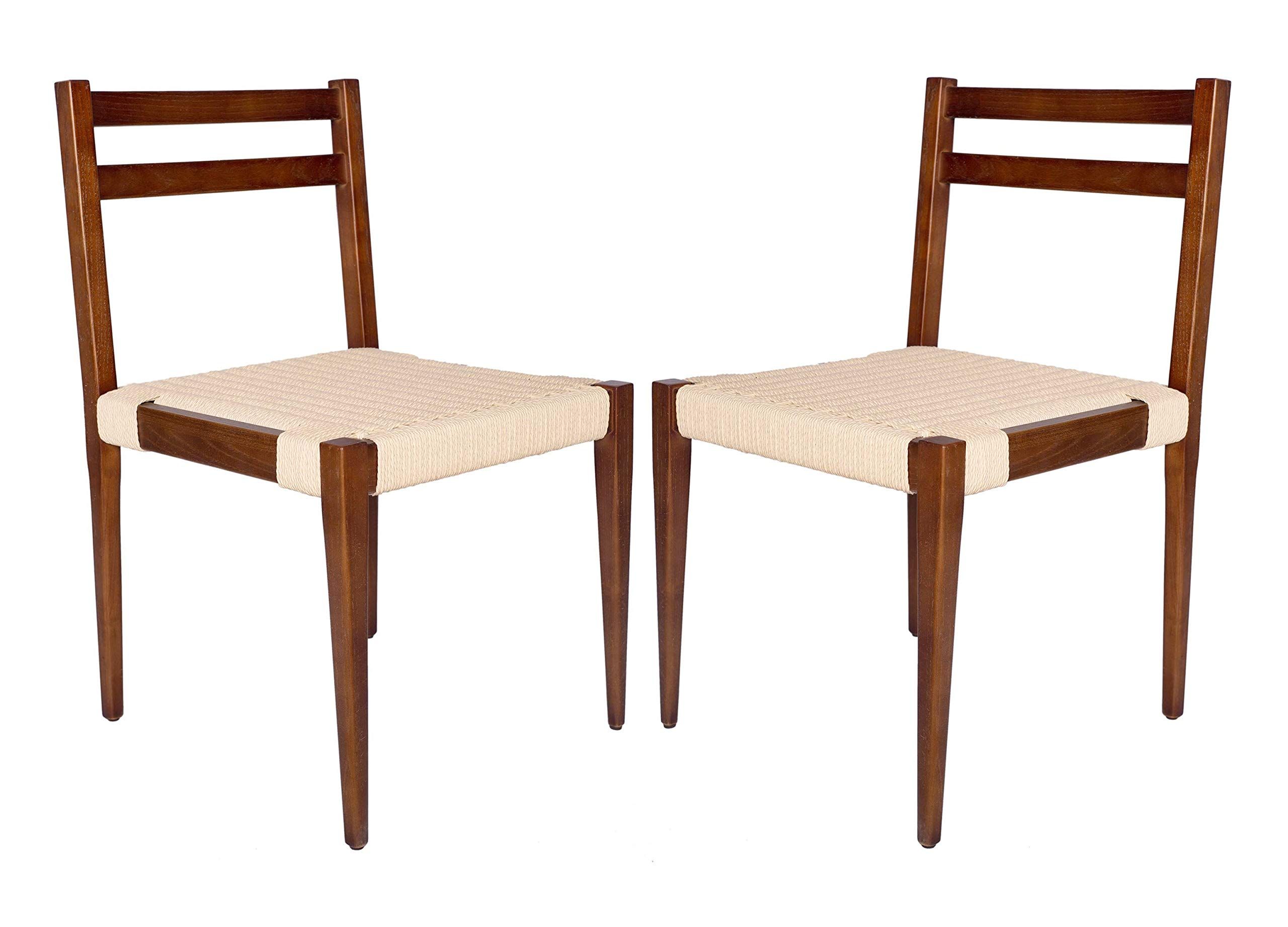 Amazon Brand – Stone & Beam Jane Mid-Century Dining Chair, Set of 2, 19.5"W, Ash Wood, Brown | Amazon (US)