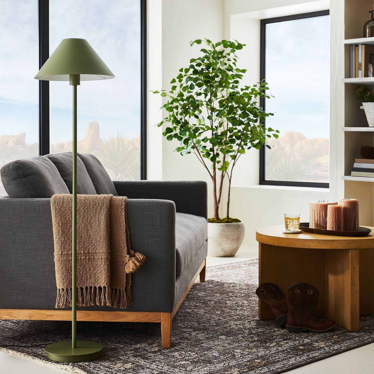 Stick Metal Floor Lamp Green Iron (Includes LED Light Bulb) - Threshold™ designed with Studio M... | Target