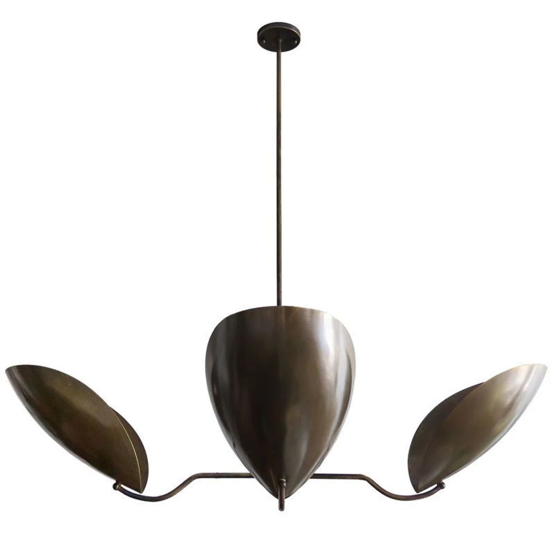 4 Light Stilnovo Style Raw Brass Chandelier Sputnik Light Mid century Chandelier Italian Light Ce... | Etsy (US)