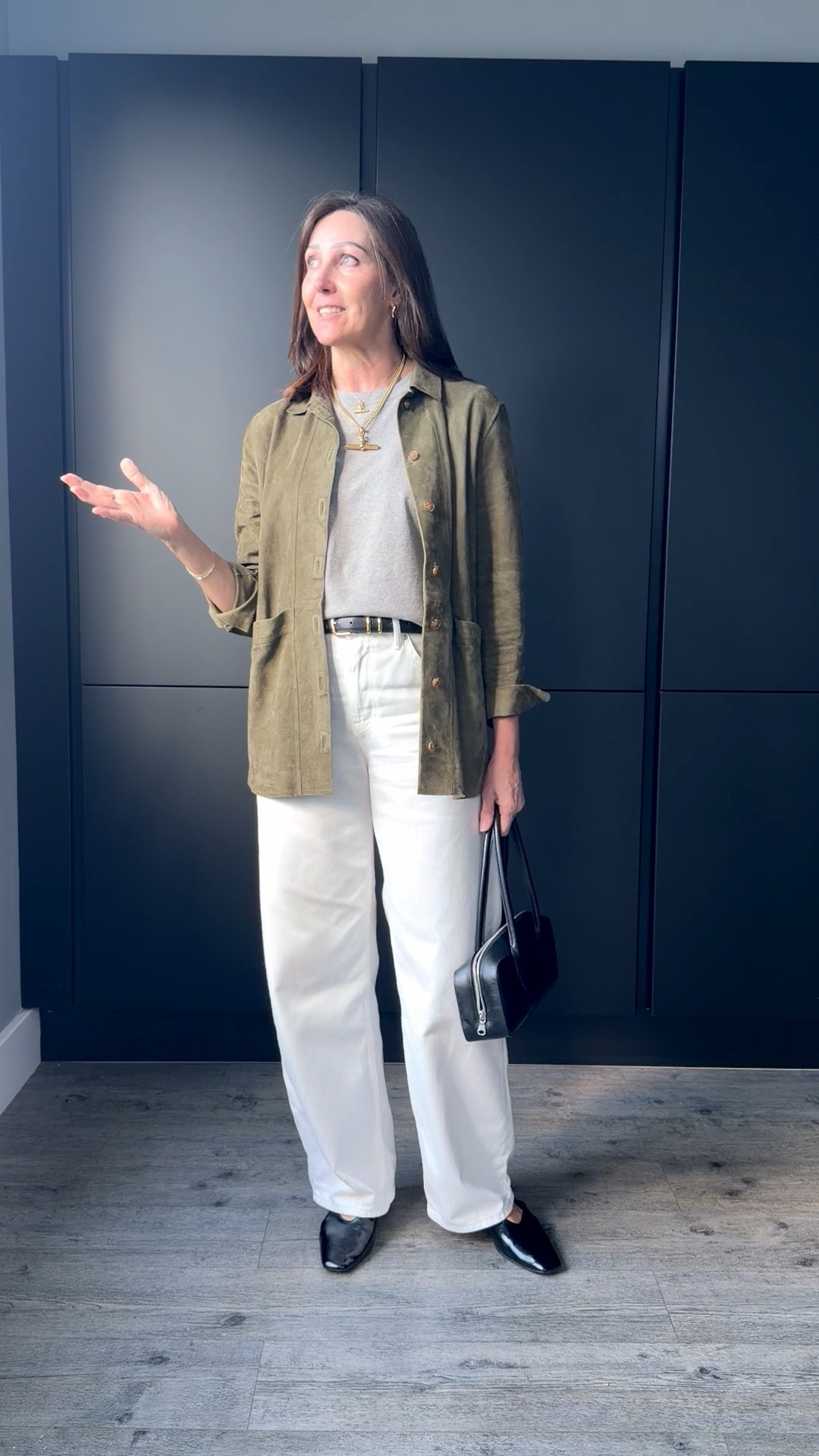 A simple outfit for a day that can’t decide whether to be cold or warm. I love the colour of this jacket with the grey and white. Simple black accessories tie it all in. 

#LTKstyletip #LTKspring #LTKuk