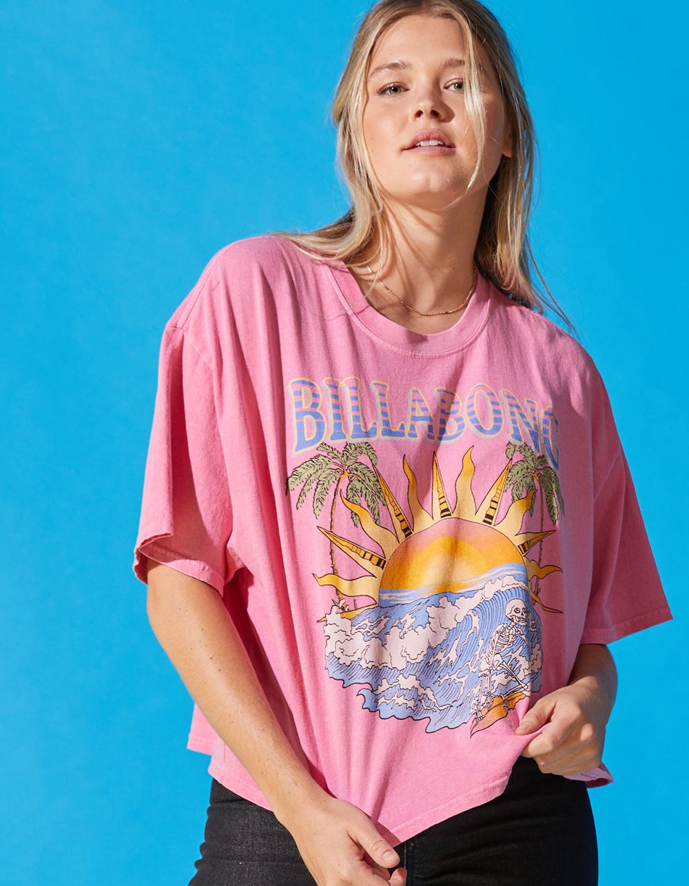 BILLABONG Surf Tour Womens Crop Tee - FLAMINGO | Tillys | Tillys