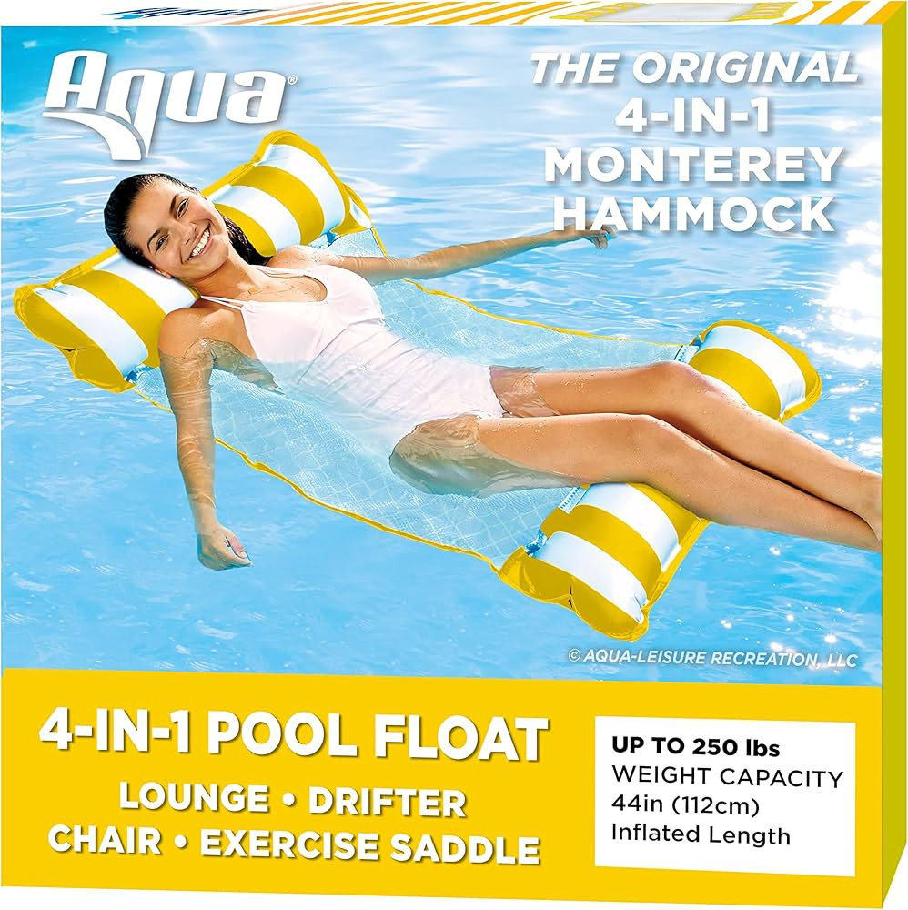 Aqua Original 4-in-1 Monterey Hammock Pool Float & Water Hammock – Multi-Purpose, Inflatable Po... | Amazon (US)
