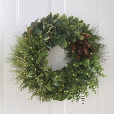 Southern Farmhouse Cordless Wreath | Grandin Road | Grandin Road