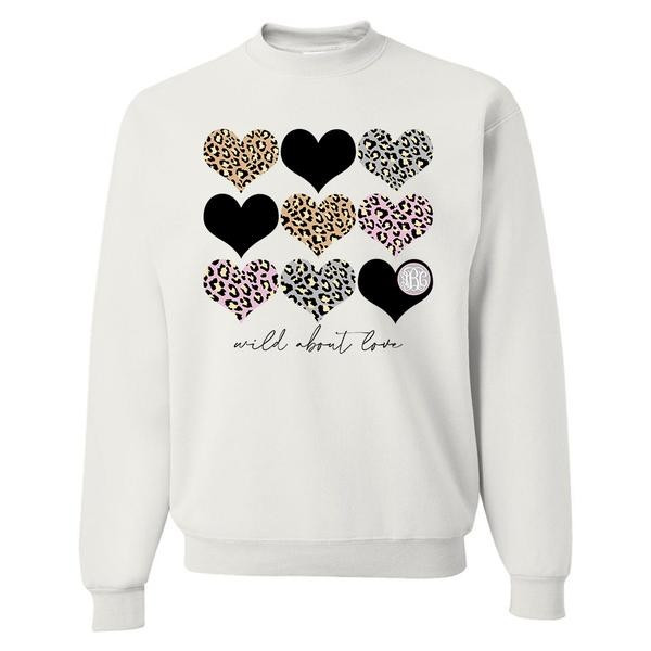 Monogrammed 'Wild About Love' Crewneck Sweatshirt | United Monograms