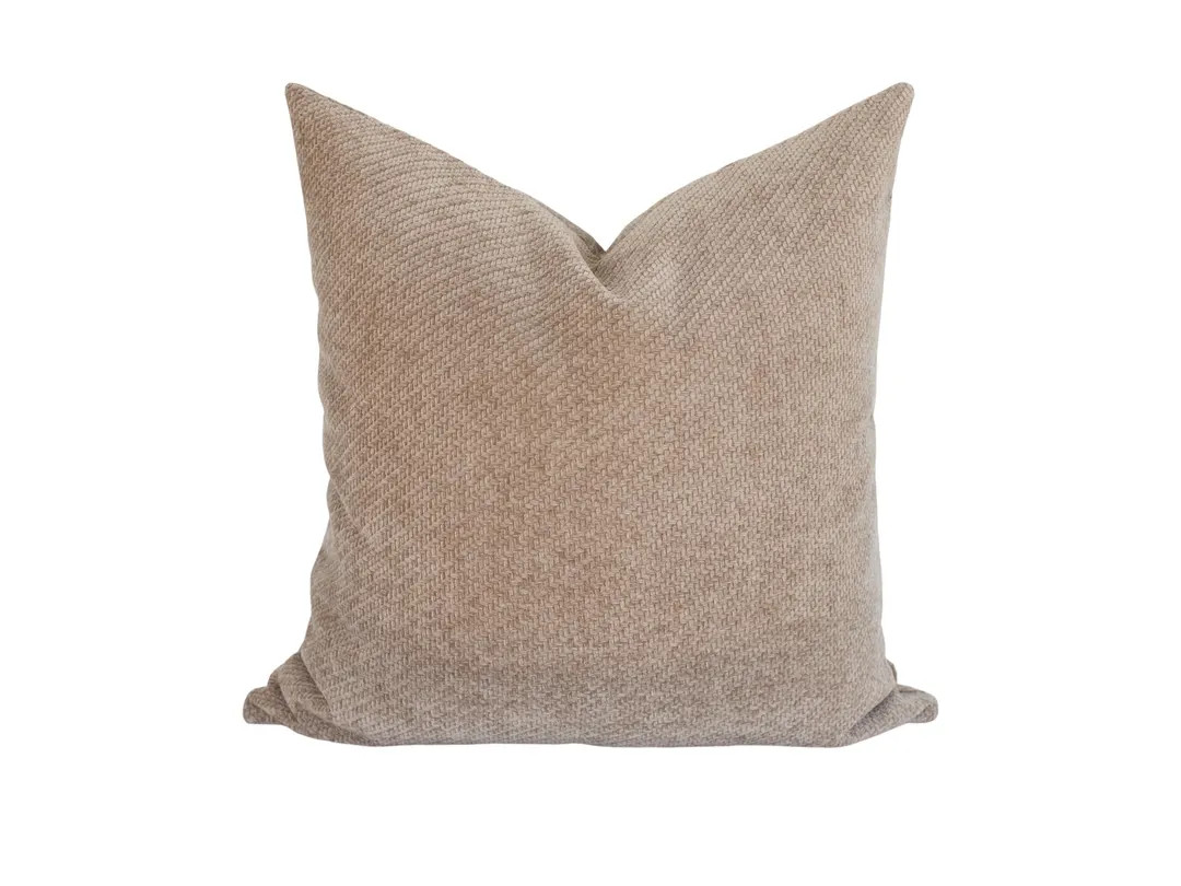 Taupe Chenille Pillow Cover: Neutral Textured Throw Pillow - Etsy | Etsy (US)