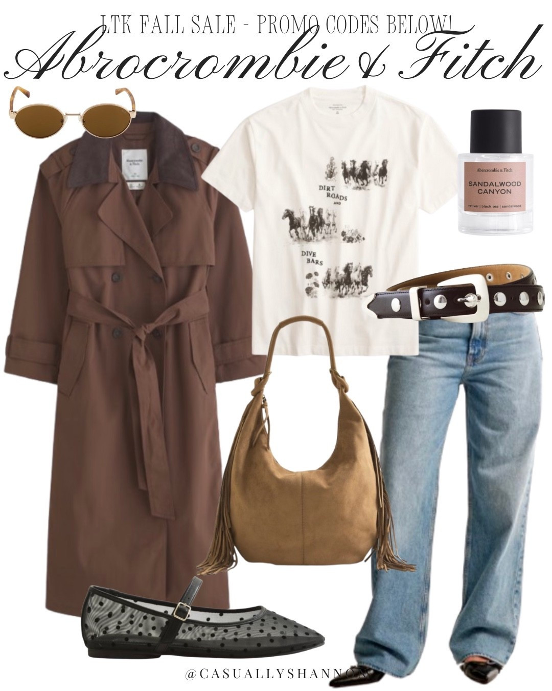 LTKs fall sale starts today and runs through Monday! Promo codes are attached to the items below, just copy and paste for the exclusive sale code. And yes, these promo codes are stackable 🙌 

Jackets | Abercrombie and fitch fall sale | jeans | trench coat for women | western graphic tee | Mary Jane flats | fall sunglasses | perfume | fringe purse | western aesthetic | casual and chic | effortless style | belt | bag | shoes | 

#LTKSaleAlert #LTKFallSale #LTKMidsize