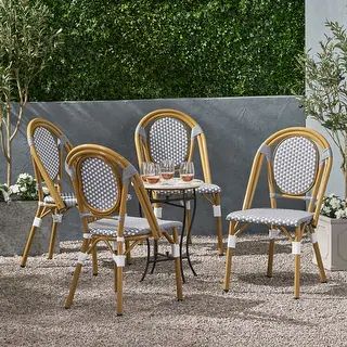Remi Outdoor French Bistro Chairs (Set of 4) by Christopher Knight Home | Bed Bath & Beyond
