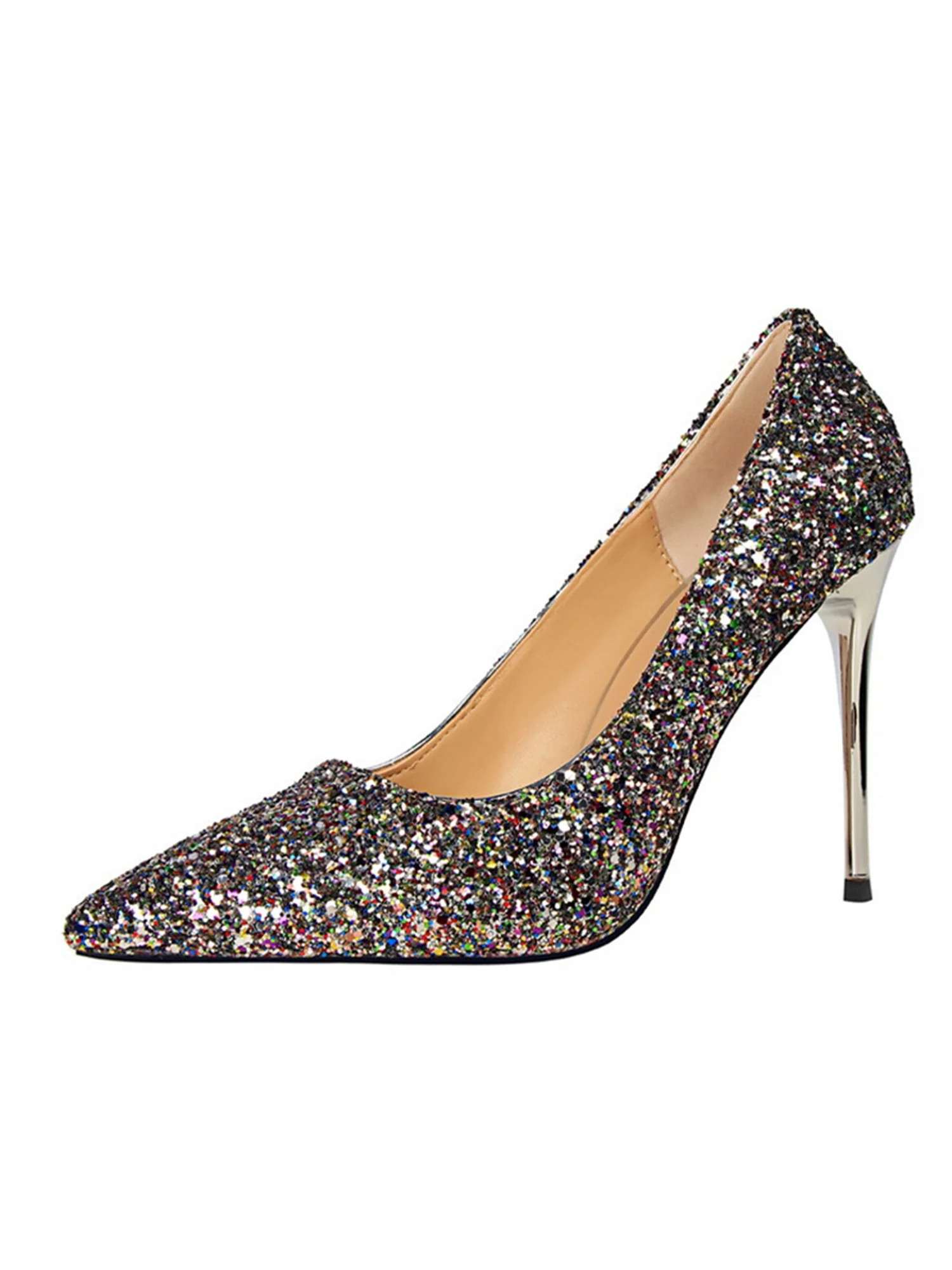 Ymiytan Women Fashion High Heel Party Glitter Pumps Womens Work Lightweight Dress Shoes Colorful ... | Walmart (US)