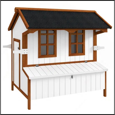 47" Chicken Coop Wooden Chicken House Rabbit Hutch Raised Poultry Cage Portable Hen Pen Backyard With Nesting Box And Handles | Wayfair North America