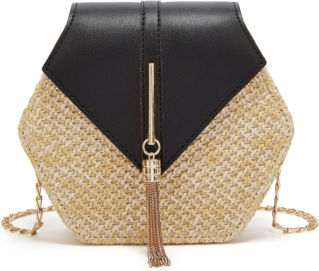 Crossbody Bags for Women Straw Beach Bag Hobo Bag Satchel Bag Tote Handbags Cute Straw Travel Bag... | Amazon (US)