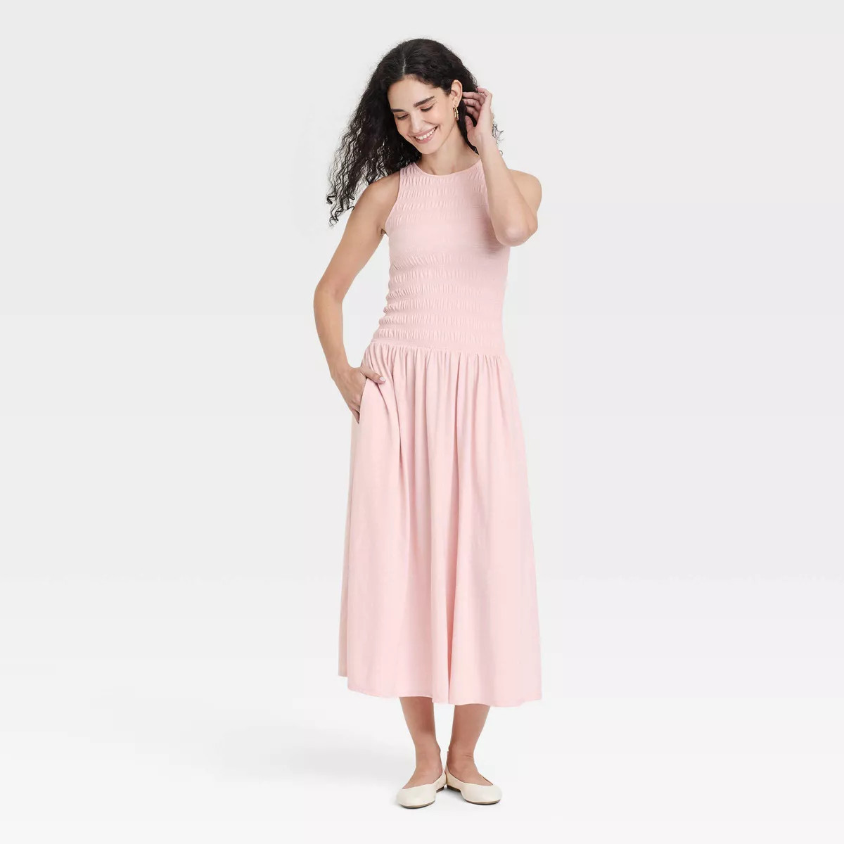 Women's Smocked Knit Maxi A-Line Dress - Universal Thread™ | Target