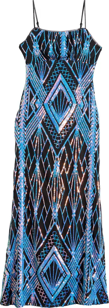Kids' Print Sequin Maxi Dress | Nordstrom