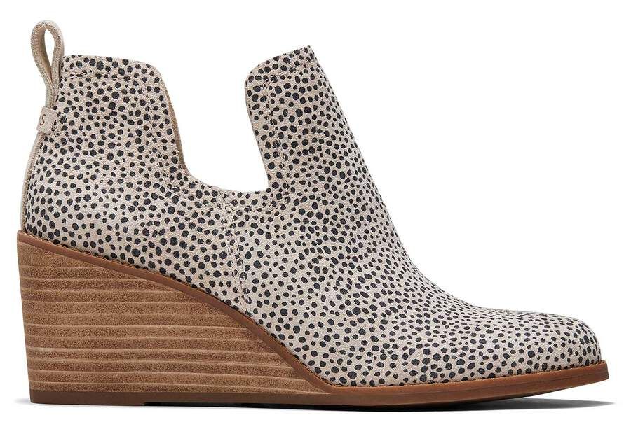 cheetah suede kallie stacked wedge bootie | TOMS | TOMS (US)