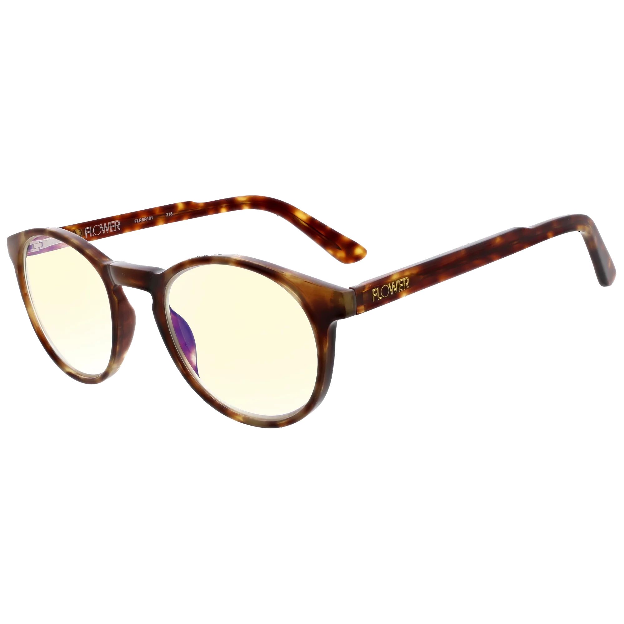 FLOWER by Drew Blue Light Computer Glasses, Daisy Frame, Tiger Eye Tort | Walmart (US)