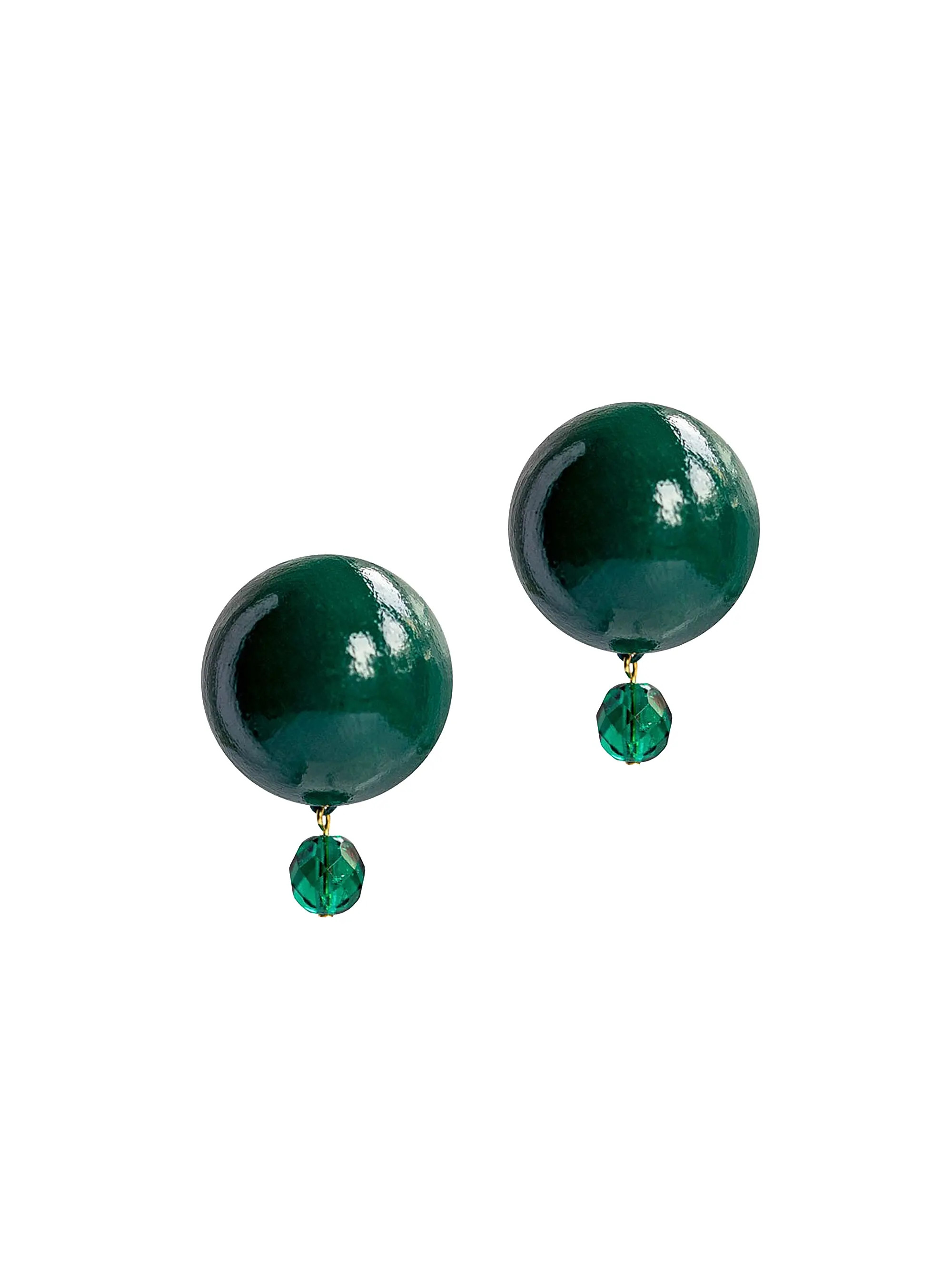 Everbloom Petite Luna 18K-Gold-Plated Wood & Glass Bead Earrings | Saks Fifth Avenue
