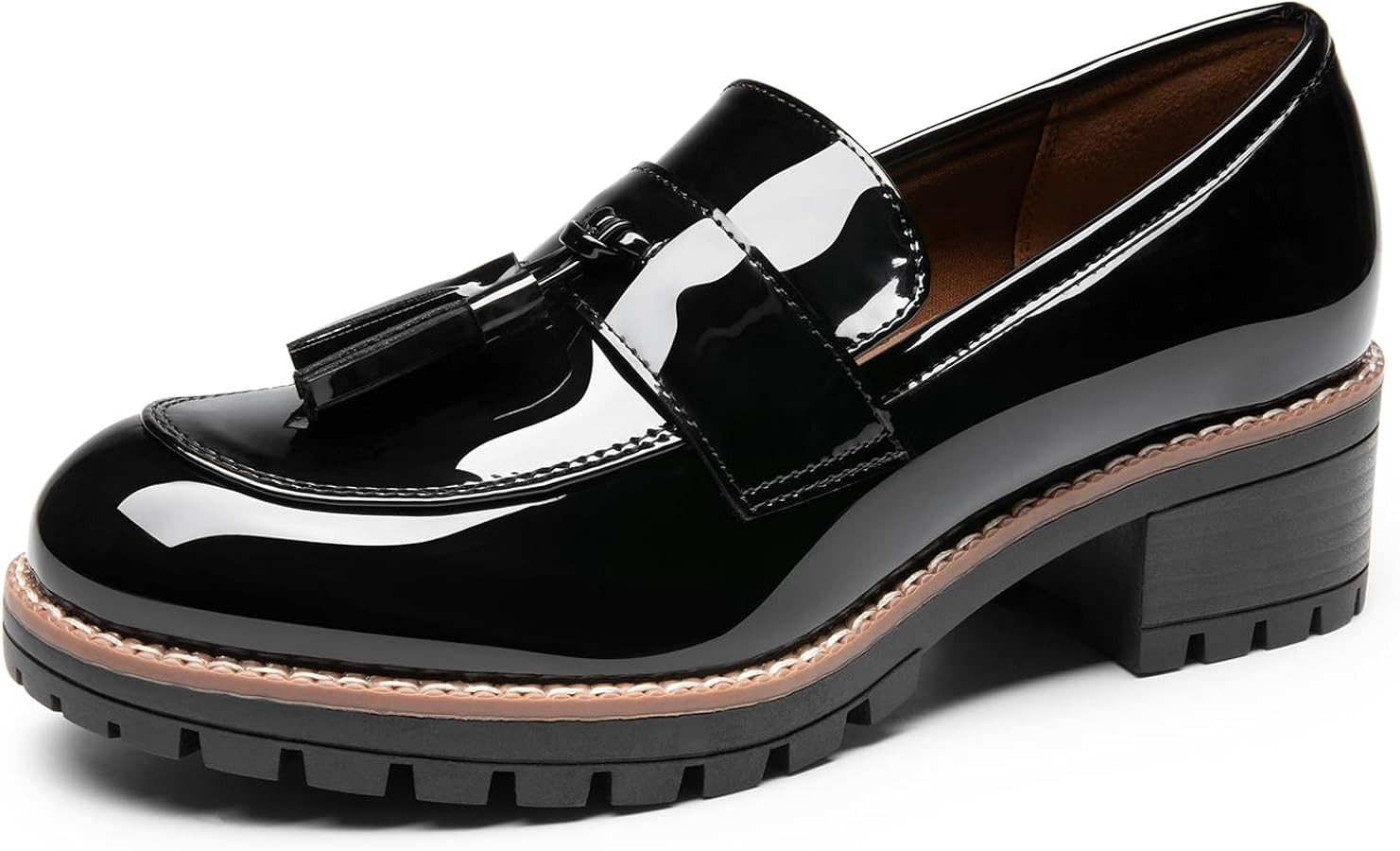 DREAM PAIRS Womens Loafers, Slip On Platform Chunky Penny Heeled Loafers for Women Dressy and Wor... | Amazon (US)