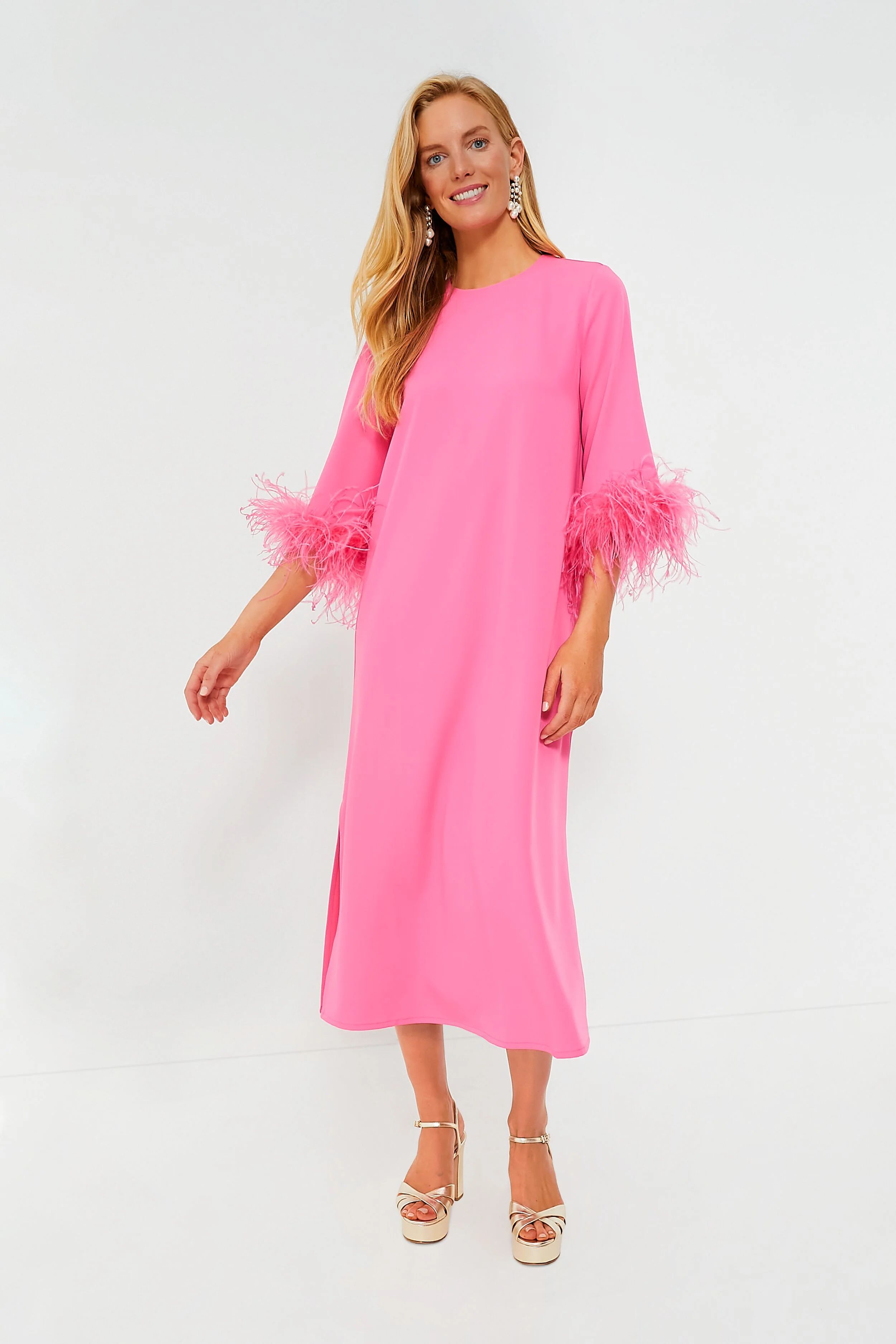Hot Pink Feather Jamie Dress | Tuckernuck (US)