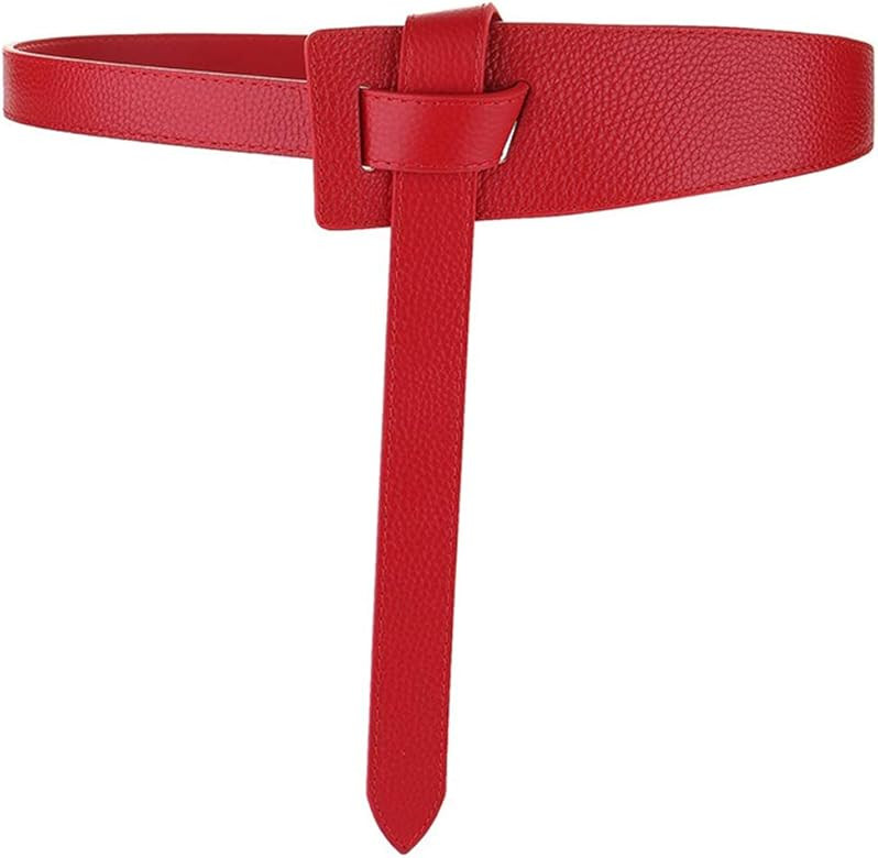 ALAIX Women's Leather Belt Dress Belt for Jeans Jumpsuit Coat Fashion Tie a Knot Genuine Leather ... | Amazon (US)