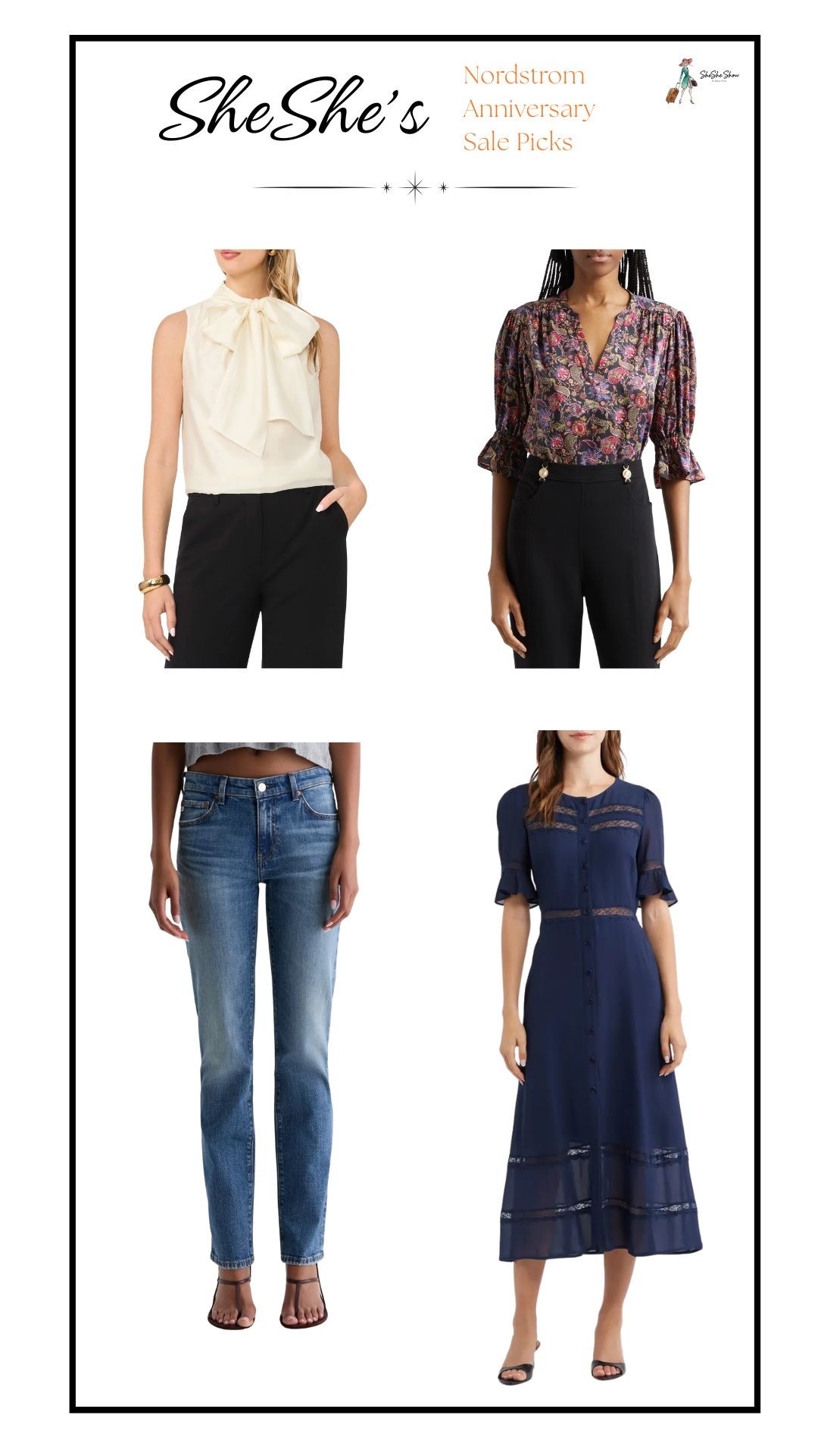 A few of my favorite picks from Nordstrom Anniversary Sale.
AG jeans, bow blouse, lace detail shirt dress, Cinq A Sept paisley print top

#LTKOver40 #LTKWorkwear #LTKSaleAlert