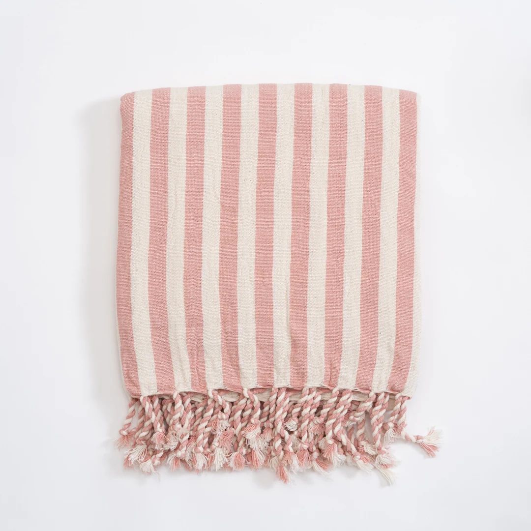Rose Color Linen Beach Towel, Turkish Picnic Blanket, Large Blanket Throw, Linen Peshtemal Set, R... | Etsy (US)