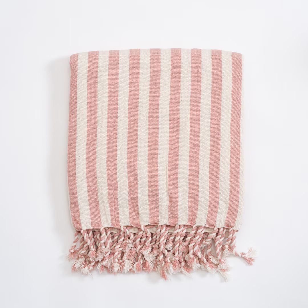 Rose Color Linen Beach Towel, Turkish Picnic Blanket, Large Blanket Throw, Linen Peshtemal Set, R... | Etsy (US)