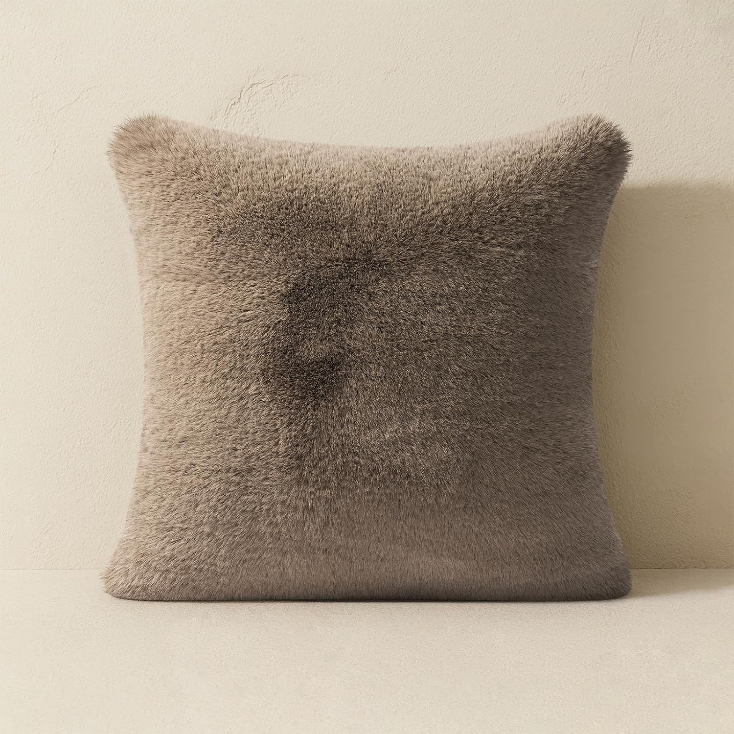 EVERGRACEHOME Faux Chinchilla Fur Throw Pillow Cover, 20"x20", Tawny Mink | Amazon (US)