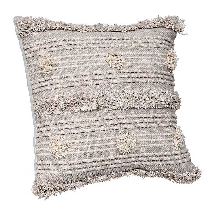 Gray Wool Pom Pom Pillow | Kirkland's Home