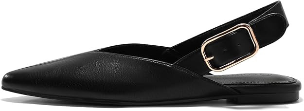 Coutgo Womens Flat Mules Closed Pointed Toe Slingback Slip On Flats Work Office Dress Sandal Shoe... | Amazon (US)