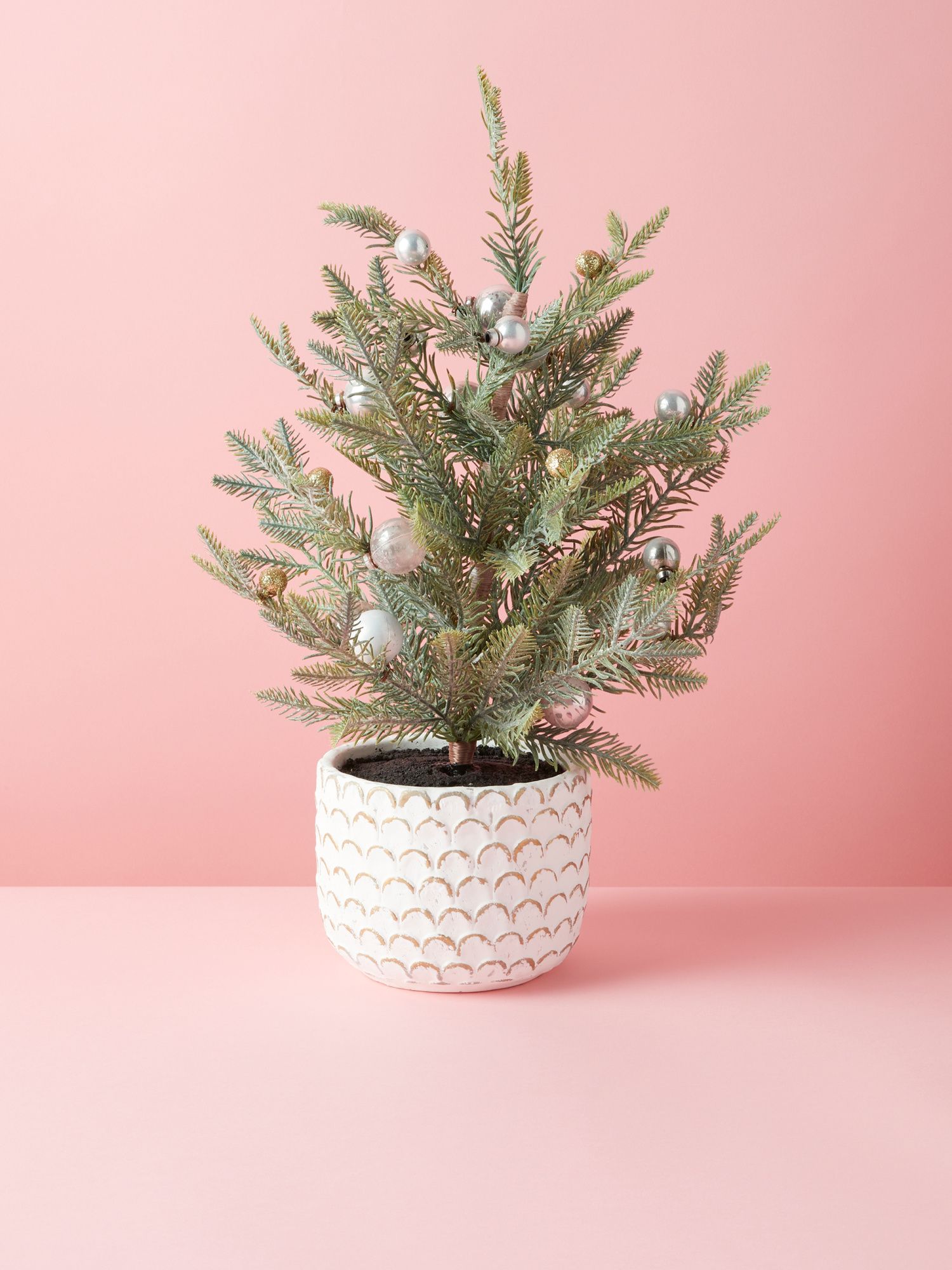 19in Artificial Pine Tree With Ornaments | HomeGoods