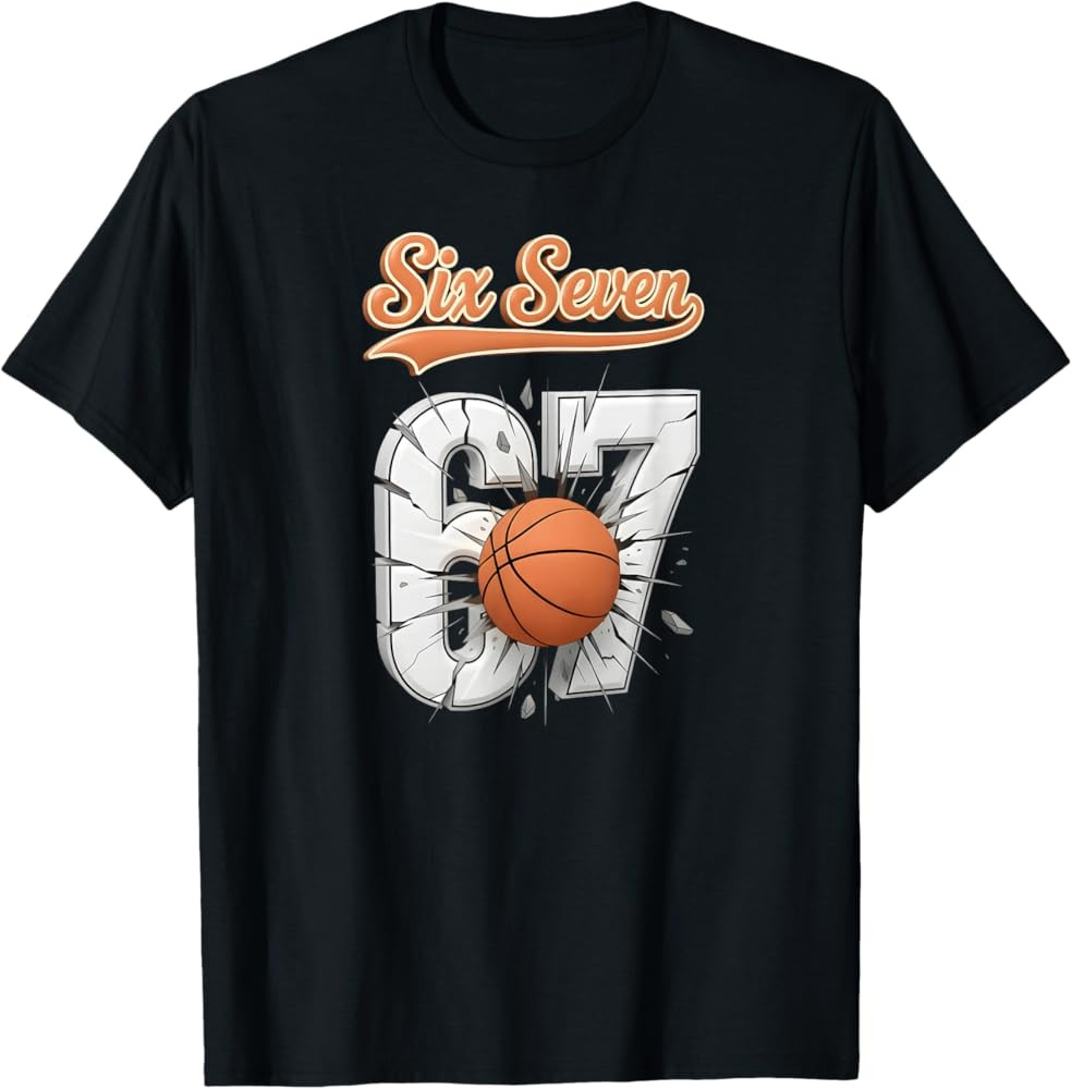 Six Seven 67 Basketball Birthday Gifts for Boys Kids Youth T-Shirt | Amazon (US)