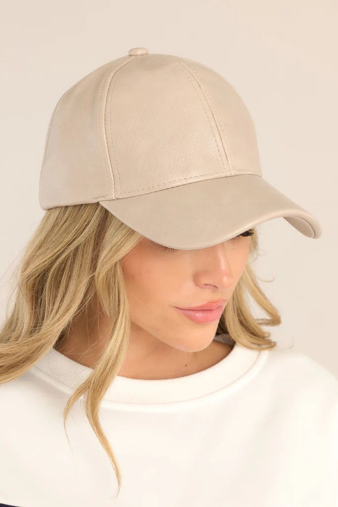 To Die For Taupe Faux Leather Hat | Red Dress