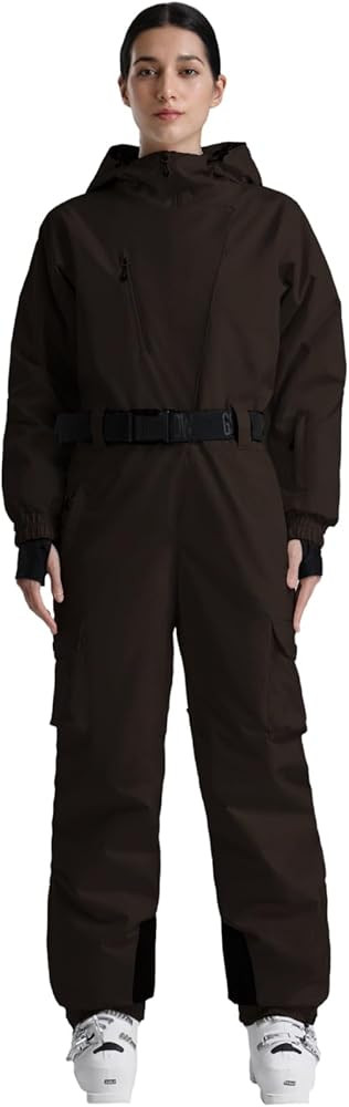 GSOU SNOW Womens Ski Suit One Piece Snow Suit Asymmetric Design Utility Jumpsuit Jacket Waterproo... | Amazon (US)