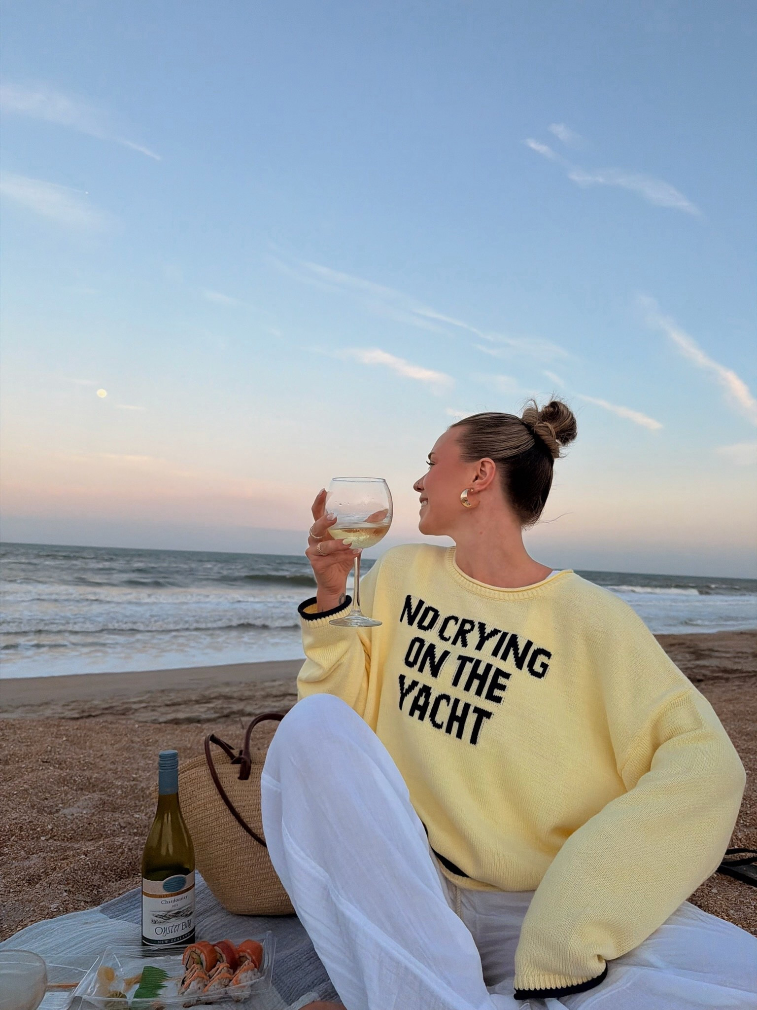 no crying on the yacht sweater!!! perfect for summer nights/ boat days 💛✨ i got an XL in the sweater 

#LTKU #LTKootd #LTKSeasonal