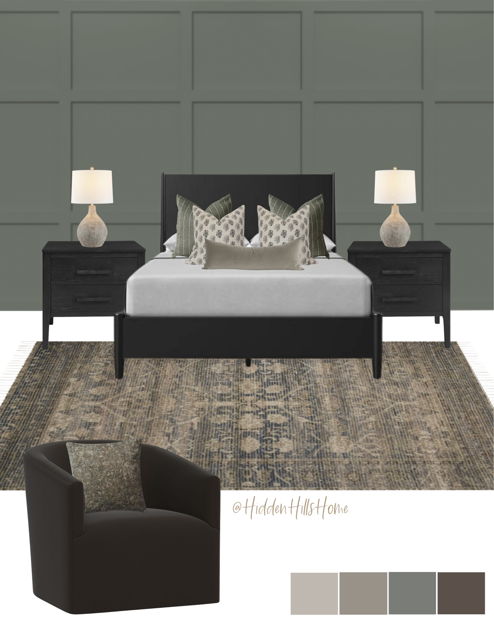 Bedroom decor with paint color Retreat by SW! Master bedroom decor ideas, bedroom mood board, home decor #bedroom

#LTKstyletip #LTKhome #LTKsalealert