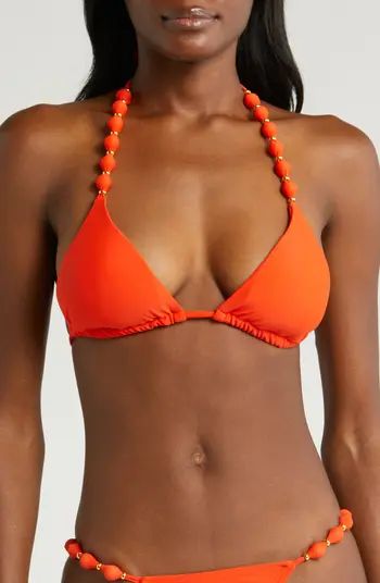 Sole Beaded Triangle Bikini Top | Nordstrom