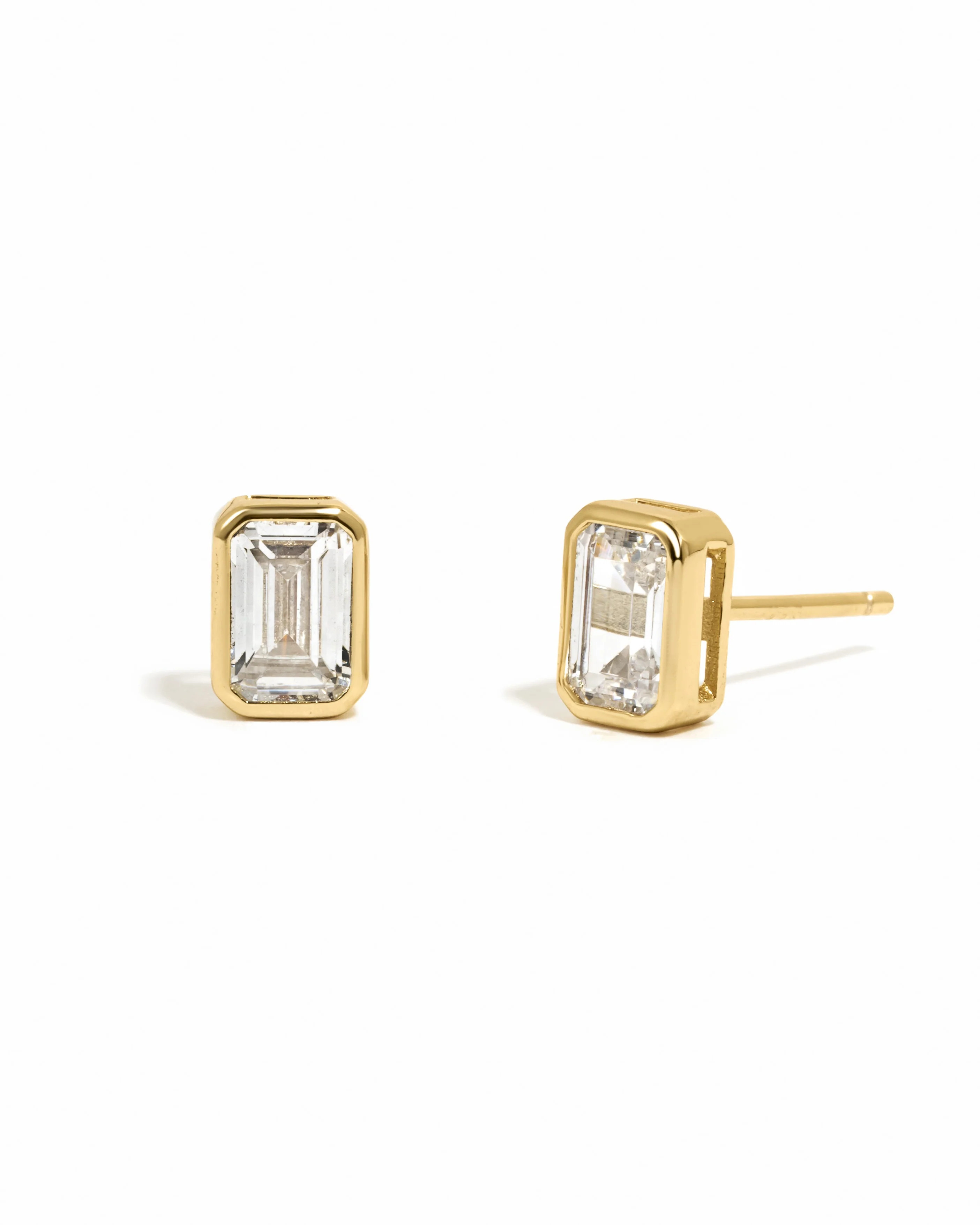 Emerald Cut Stud Earrings | Sami Jewels | Sami Jewels