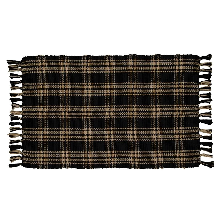 My Texas House Black Plaid Indoor/Outdoor Layering Rug, 24" x 38" | Walmart (US)