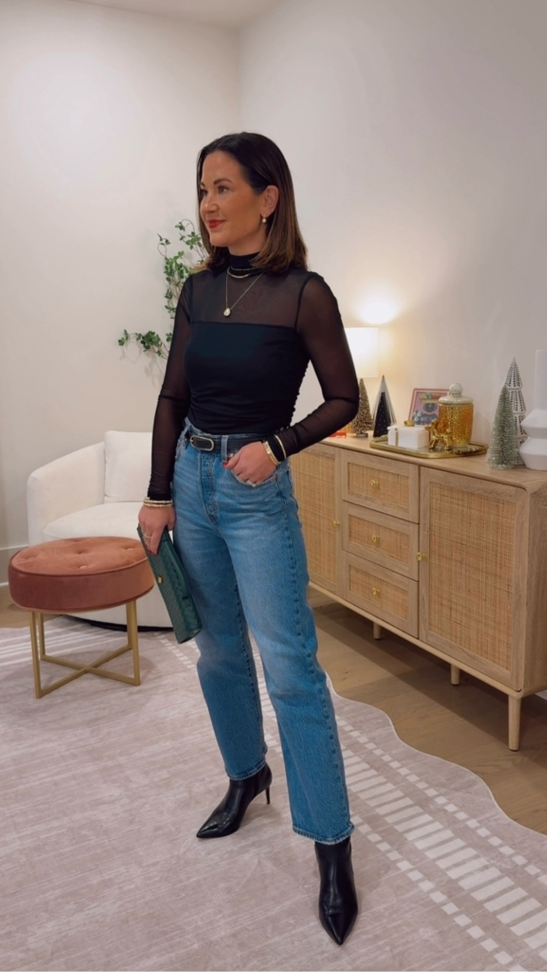 The best top for the holidays and only $15 right now! Paired it with my Levi’s for an elevated casual look but you could pair it with silk pants, a skirt, so many ways to style! 
Wearing a small in top (if between sizes size up) and size 26 in Levi’s 
Affordable holiday outfits / holiday tops / style over 40 

#LTKgrwm #LTKSaleAlert #LTKHoliday