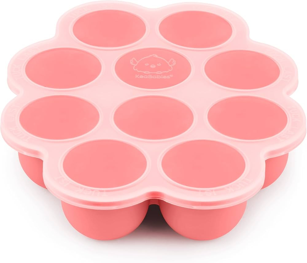 KeaBabies Silicone Baby Food Freezer Tray with Clip-on Lid, 2oz x 10 Pods Baby Food Freezer Molds... | Amazon (US)
